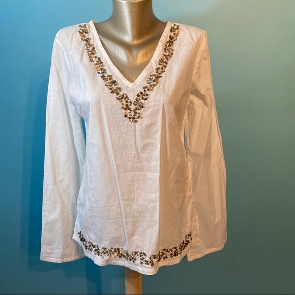 💥5/$25 BNWT Joe embellished tunic  blouse - Picture 1 of 8